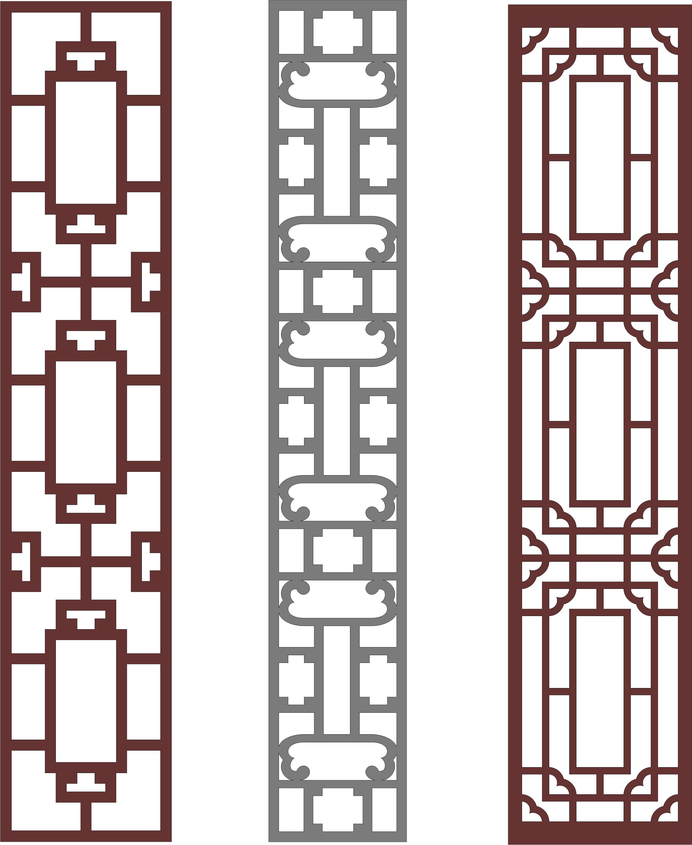 Seamless Separator Screen Panels Set For Laser Cut Free Vector File