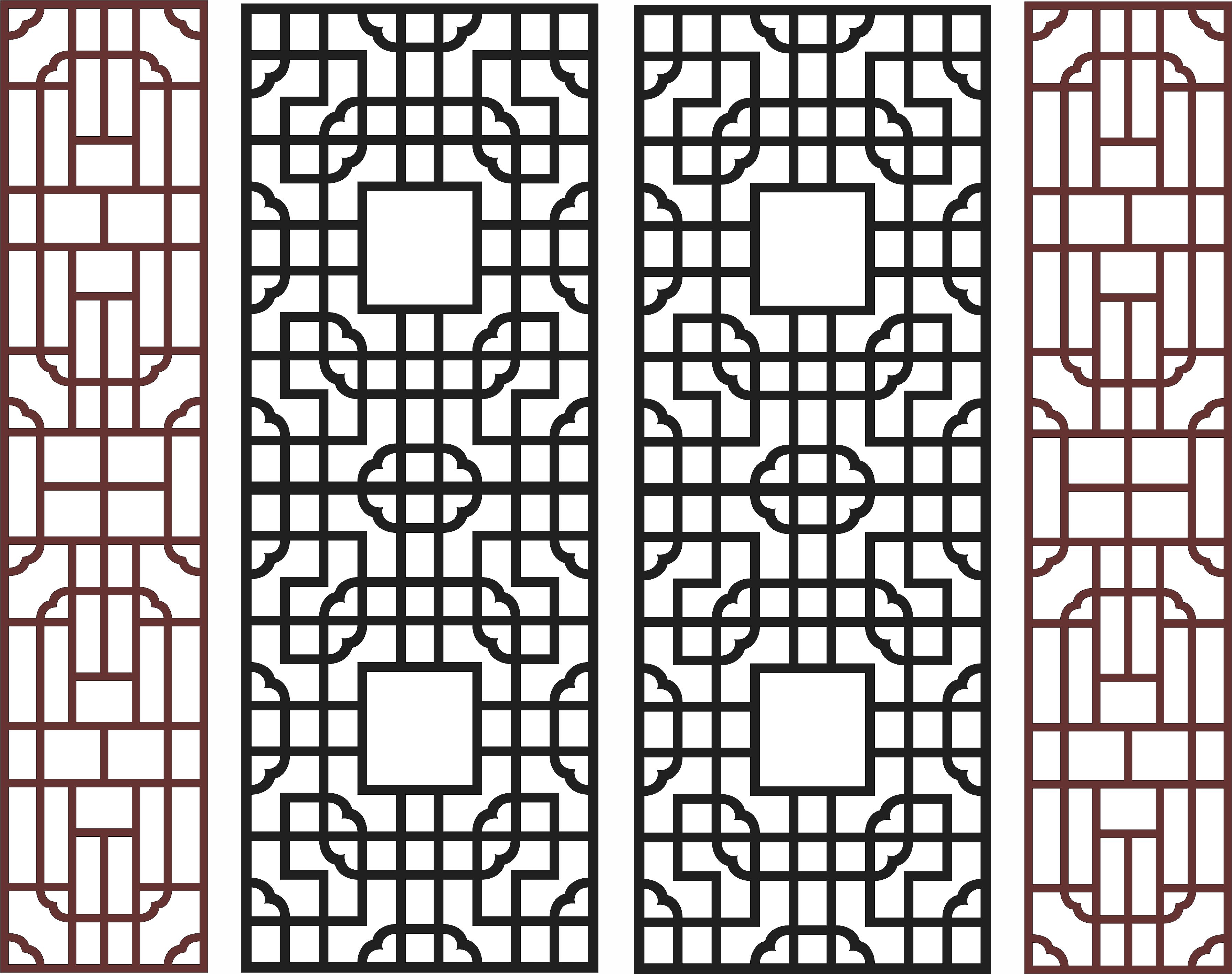 Separator Screen Patterns Collection For Laser Cutting Free DXF File