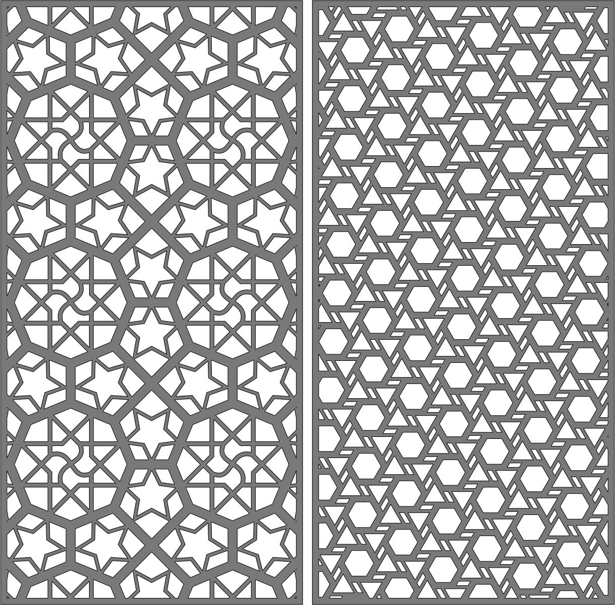 Separator Screen Seamless Panels Set For Laser Cut Free Vector File