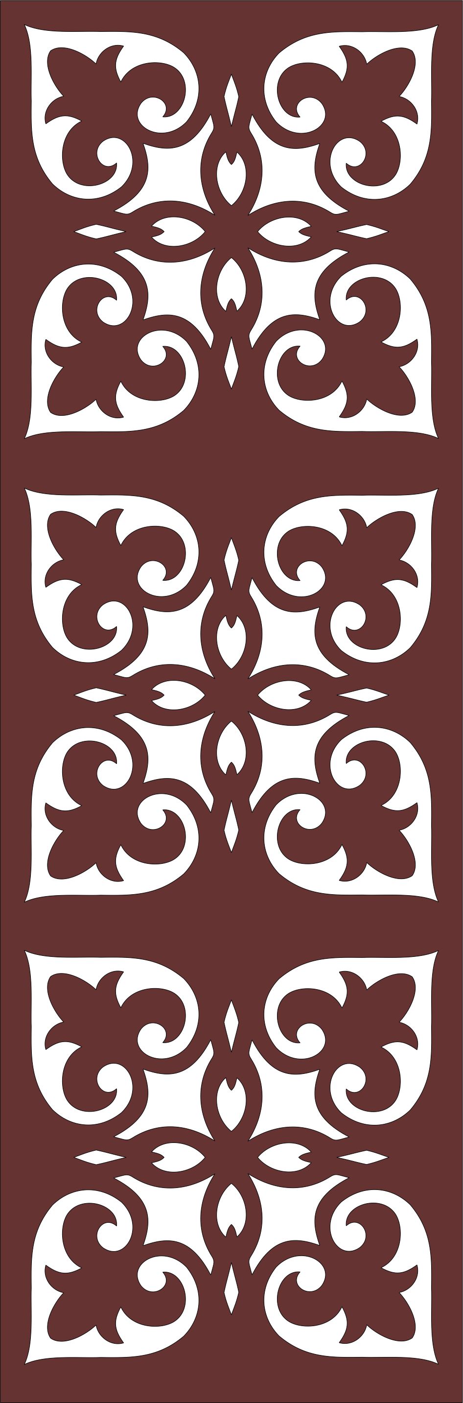 Separator Seamless Floral Grill Designs For Laser Cut Free Vector File