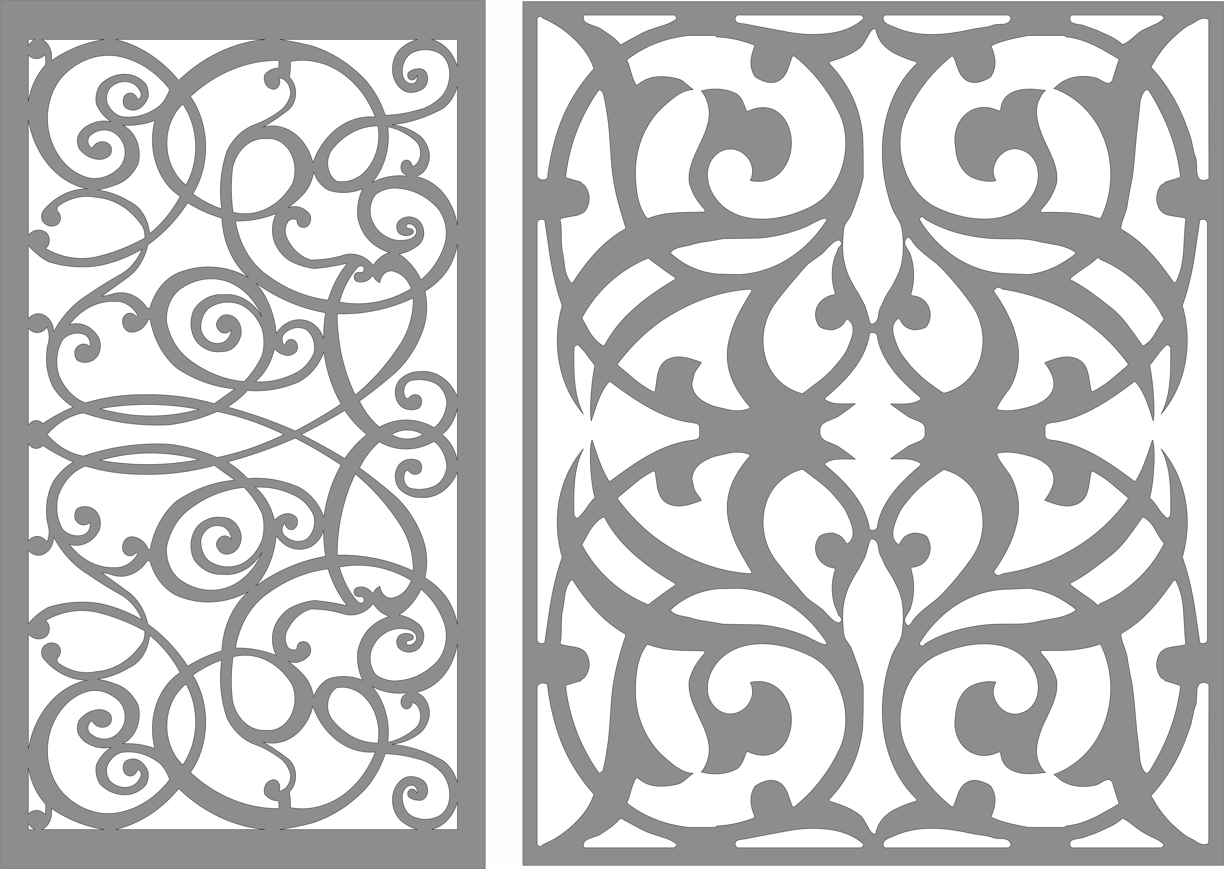 Separator Seamless Floral Screen Panel For Laser Cutting Free DXF File