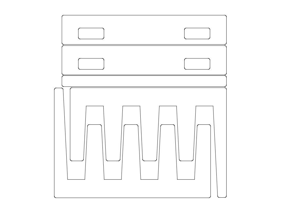 Sheet Rack 3d Puzzle Free DXF File