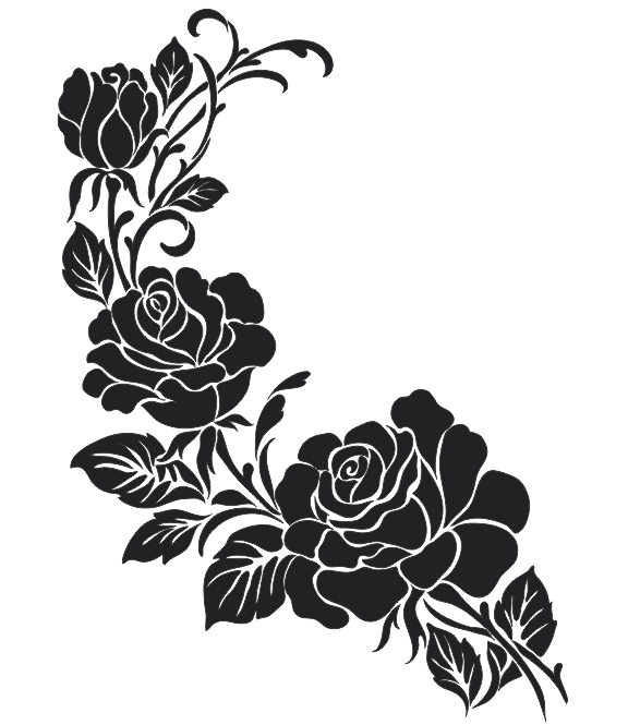 Silhouette Flower Black And White Free DXF File