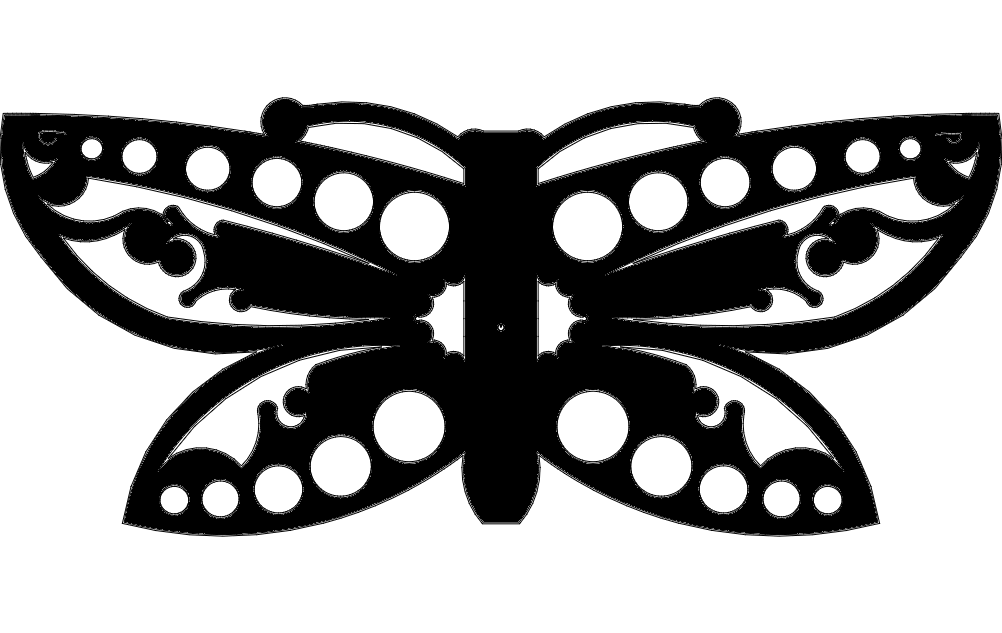 Silhouette Of Butterfly Free DXF File