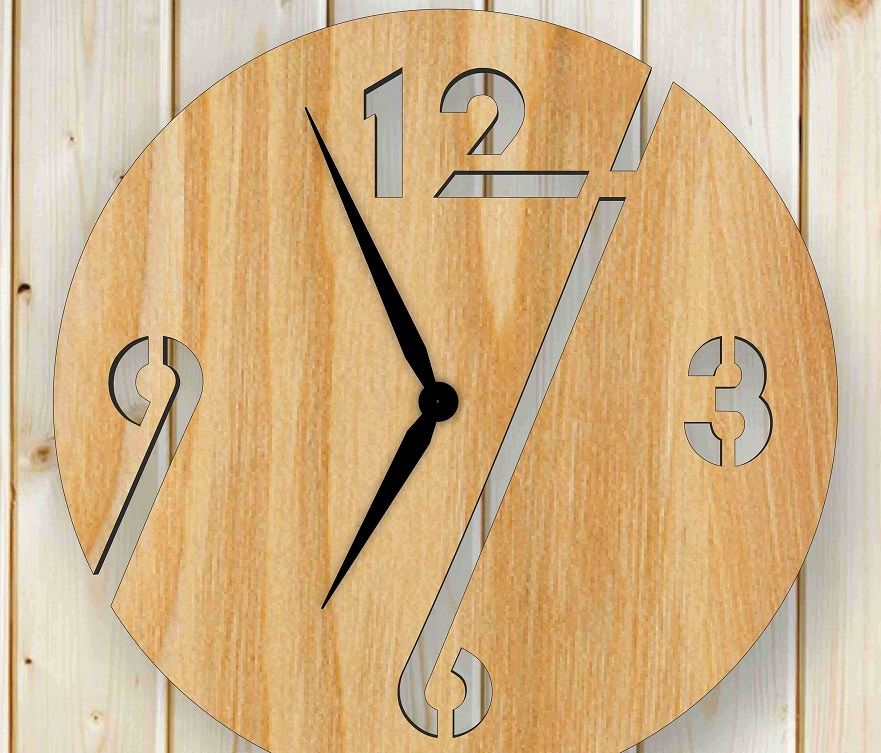 Simple Wall Clock Laser Cnc Router Cut Free DXF File