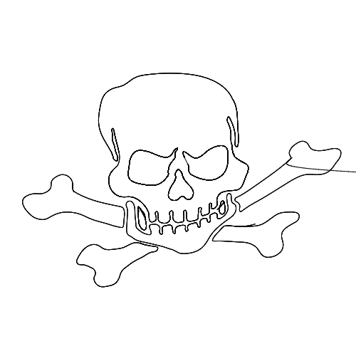 Skull Danger Sign Free DXF File