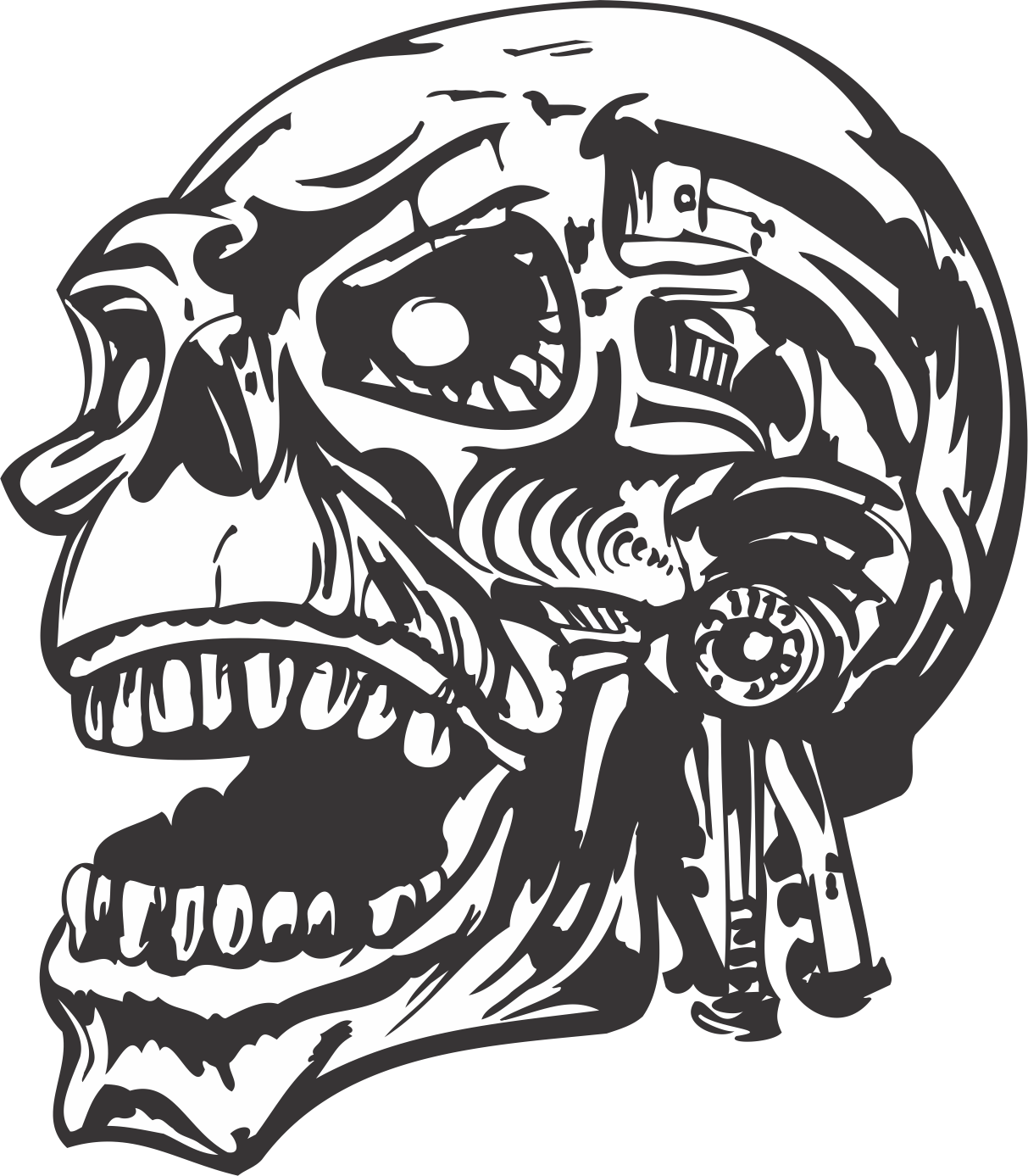 Skull Vector Head Free DXF File