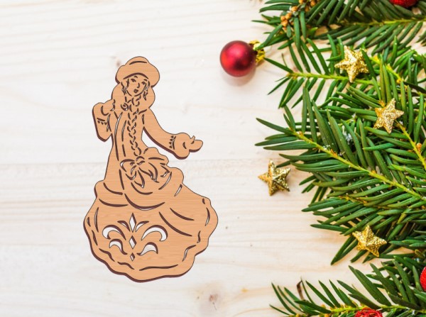 Snow Princess Christmas Decorations Laser Cut Free Vector File