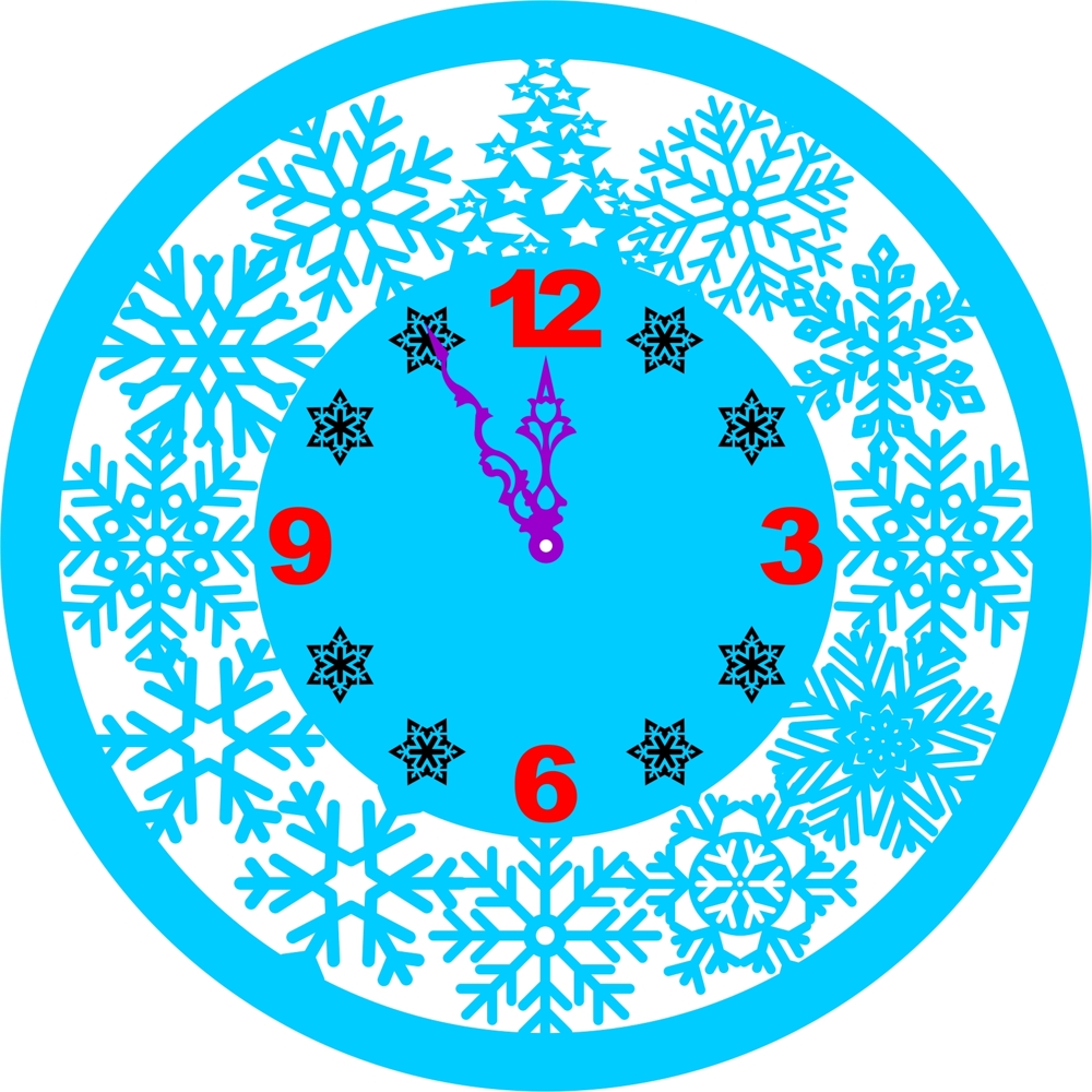Snowflake Clock Free Vector File