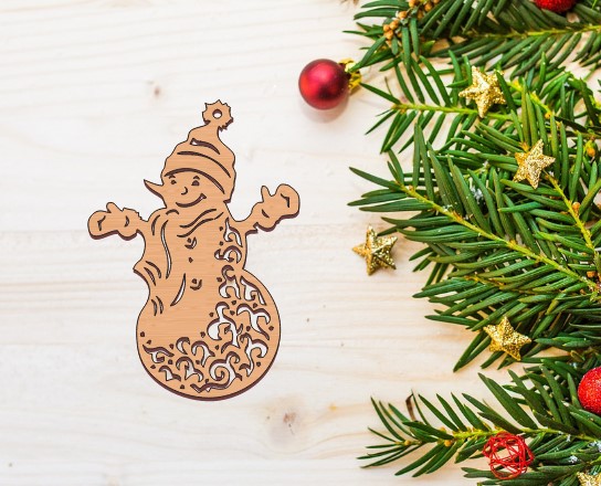 Snowman Christmas Decorations Laser Cut Free Vector File
