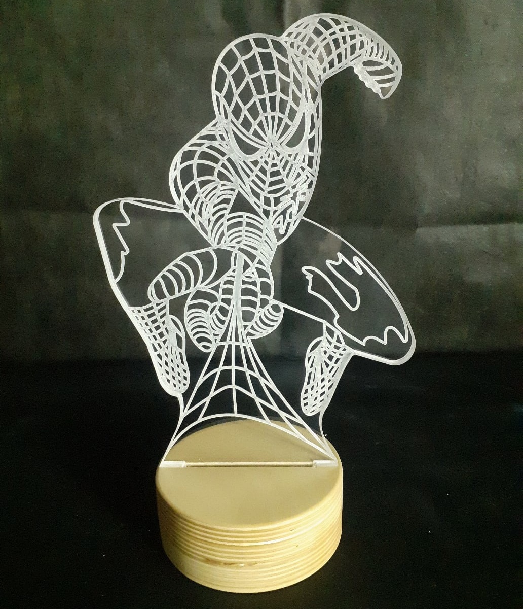 Spider Man Led Night Light 3d Lamp For Laser Cutting Free Vector File