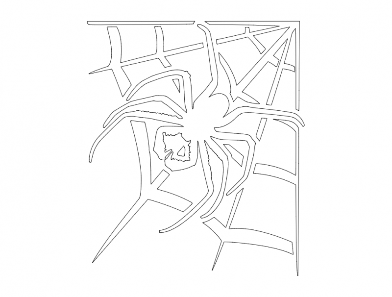 Spider With Web Free DXF File