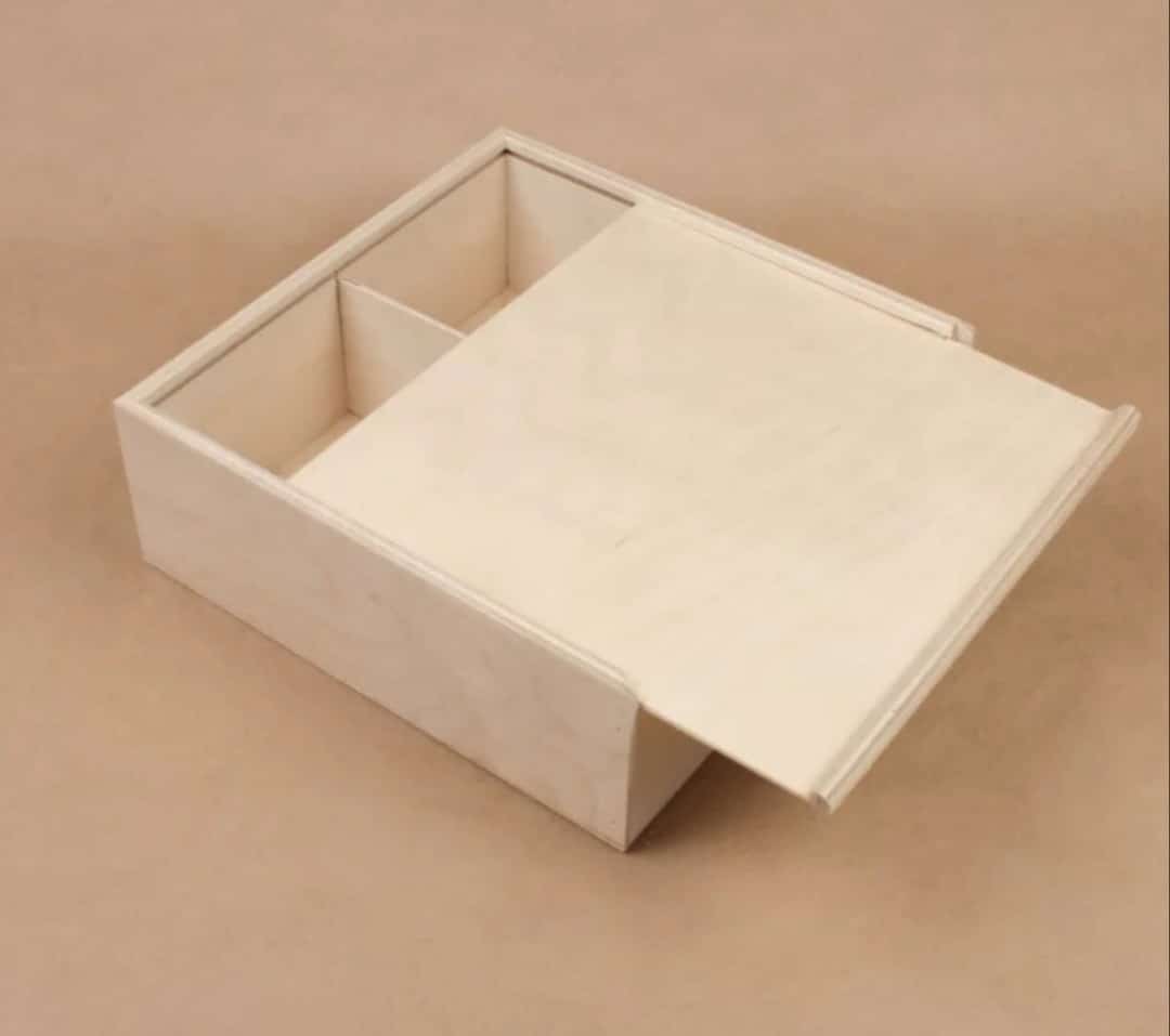 Square Sectional Box With Sliding Lid 3mm Template Laser Cut Free Vector File