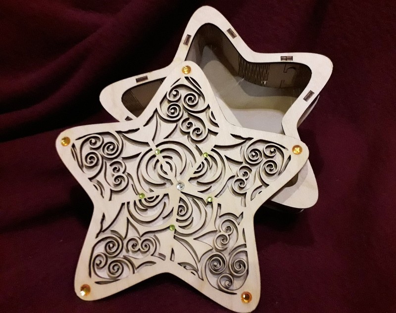 Star Box Model With Cover Cut For Laser Cut Free Vector File