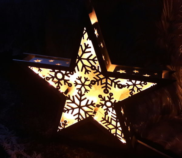 Star Lamp Snowflake Night Light Lamp Free DXF File