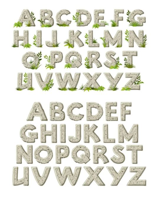 Stone Alphabet Set Free Vector File