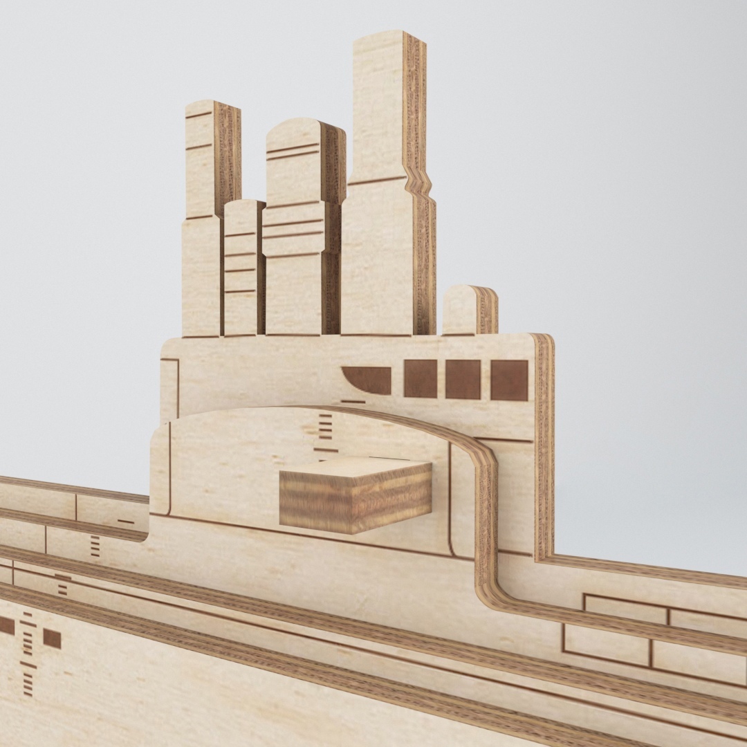 Submarine Wooden Model Laser Cut Free Vector File