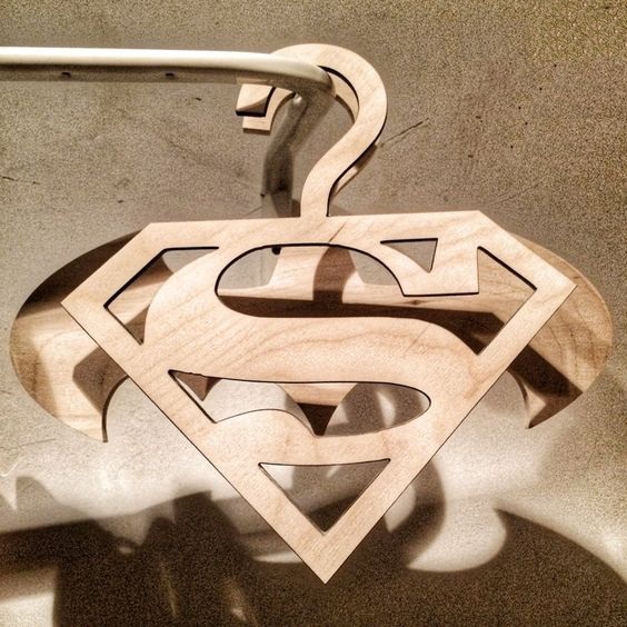 Superman Kids Clothes Hanger For Laser Cut Free Vector File