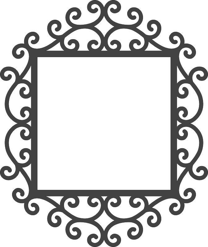 Swirly Mirror Frame Free DXF File