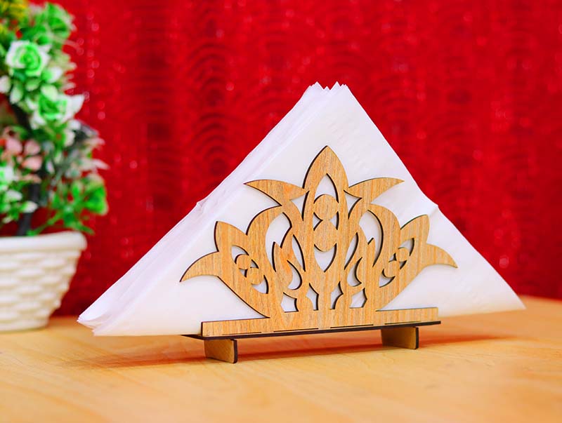 Tabletop Standing Napkin Holder Template 3mm Laser Cutting Free DXF File