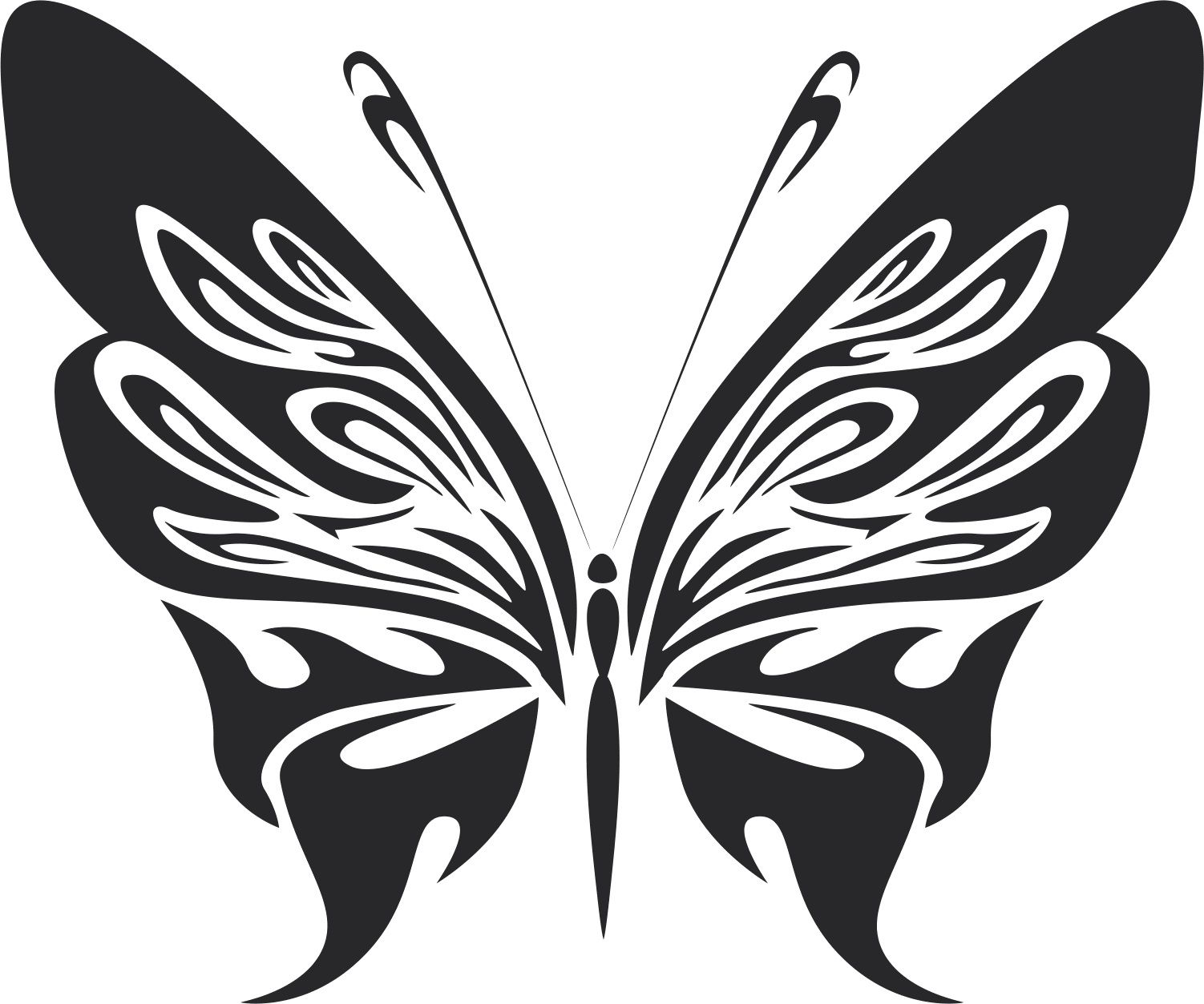 Tattoo Tribal Butterfly 255 Free DXF File