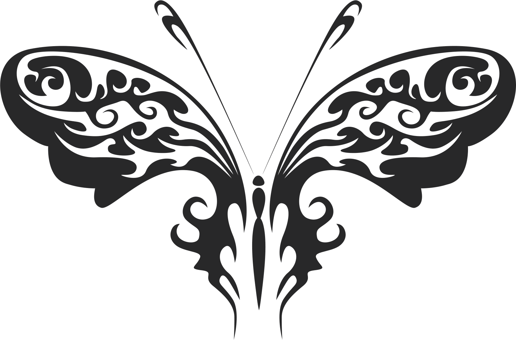 Tattoo Tribal Butterfly 444 Free DXF File