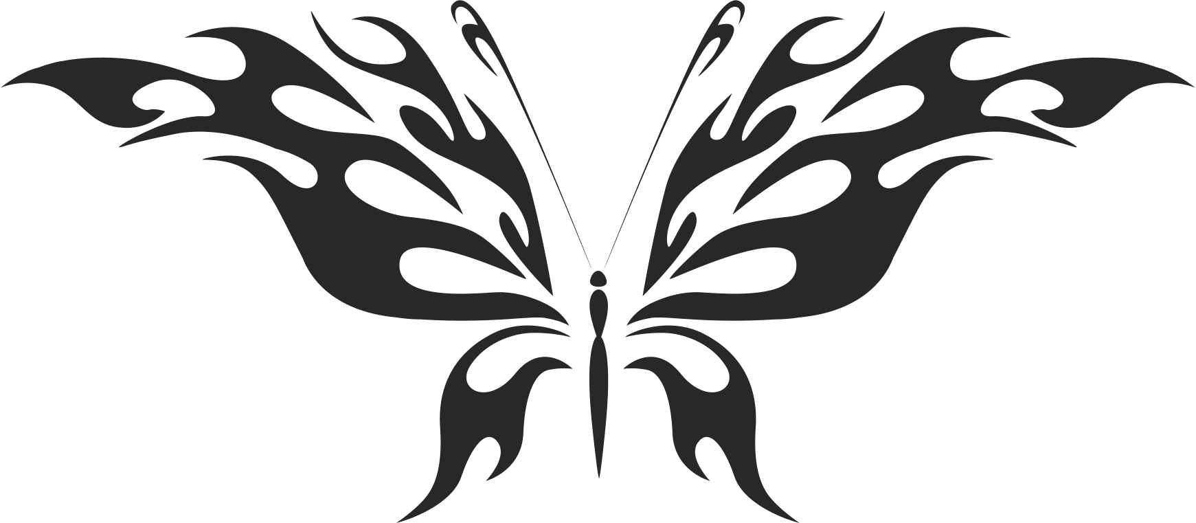 Tattoo Tribal Butterfly Flying Free DXF File