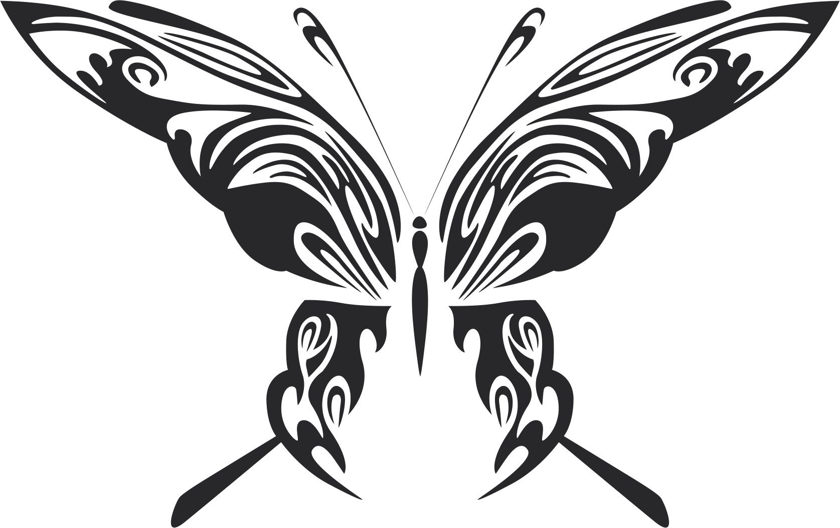 Tattoo Tribal Butterfly Metal Art Design Free DXF File