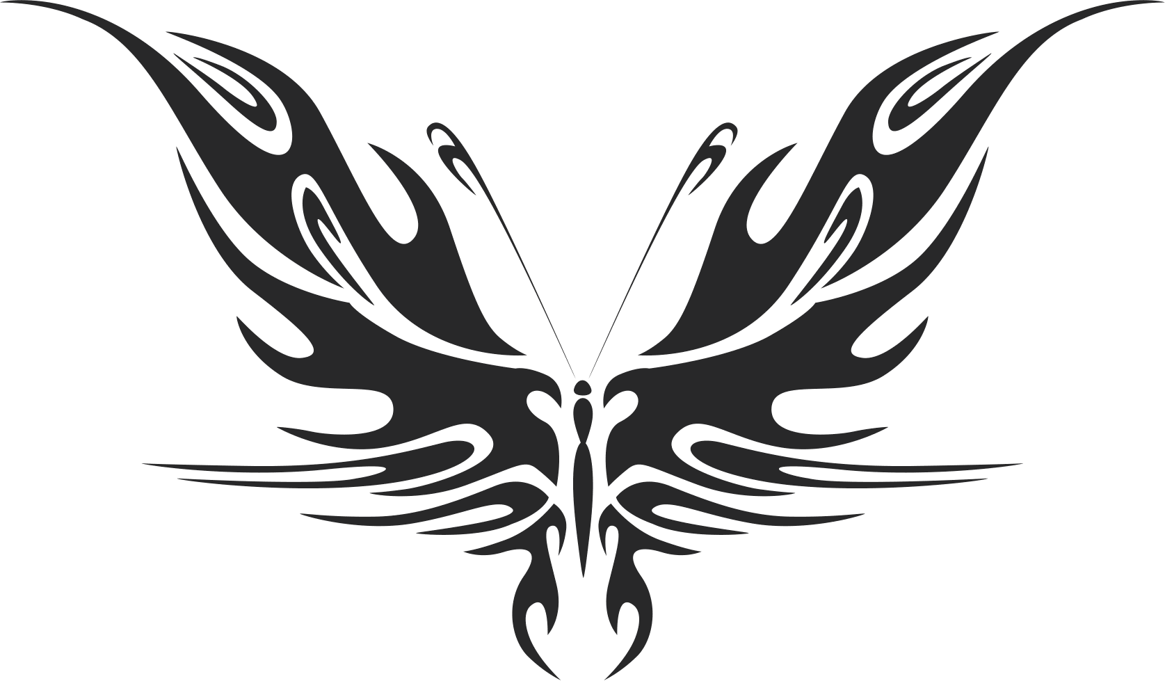 Tattoo Tribal Butterfly Plasma Art Free DXF File