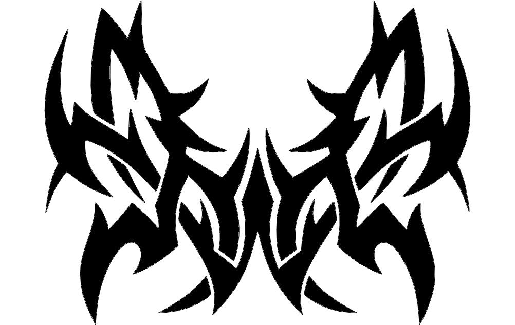 Tattoo Tribal Butterfly Vector Free DXF File
