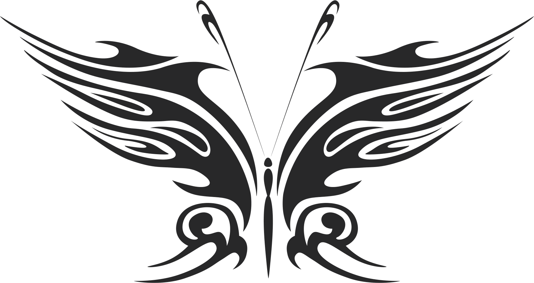 Tattoo Tribal Butterfly Vector Metal Art Free DXF File