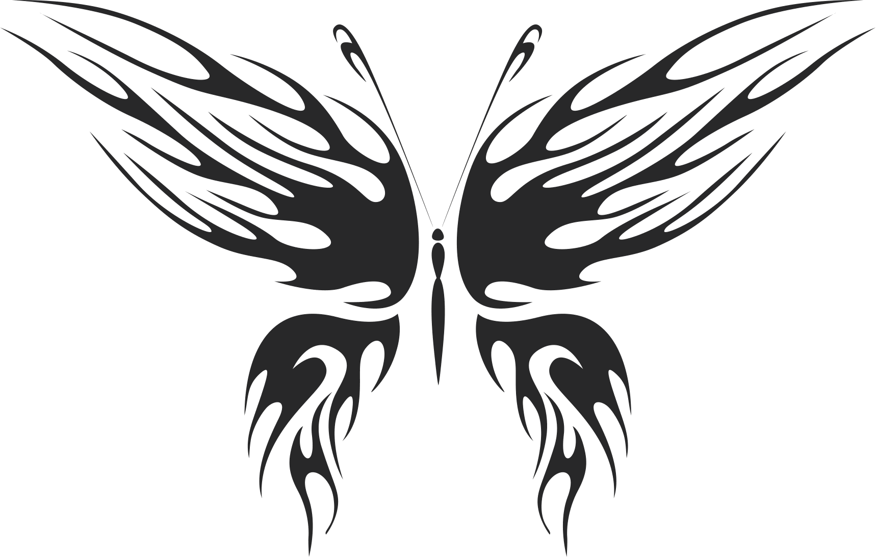 Tattoo Tribal Butterfly Wildlife Vector Free DXF File