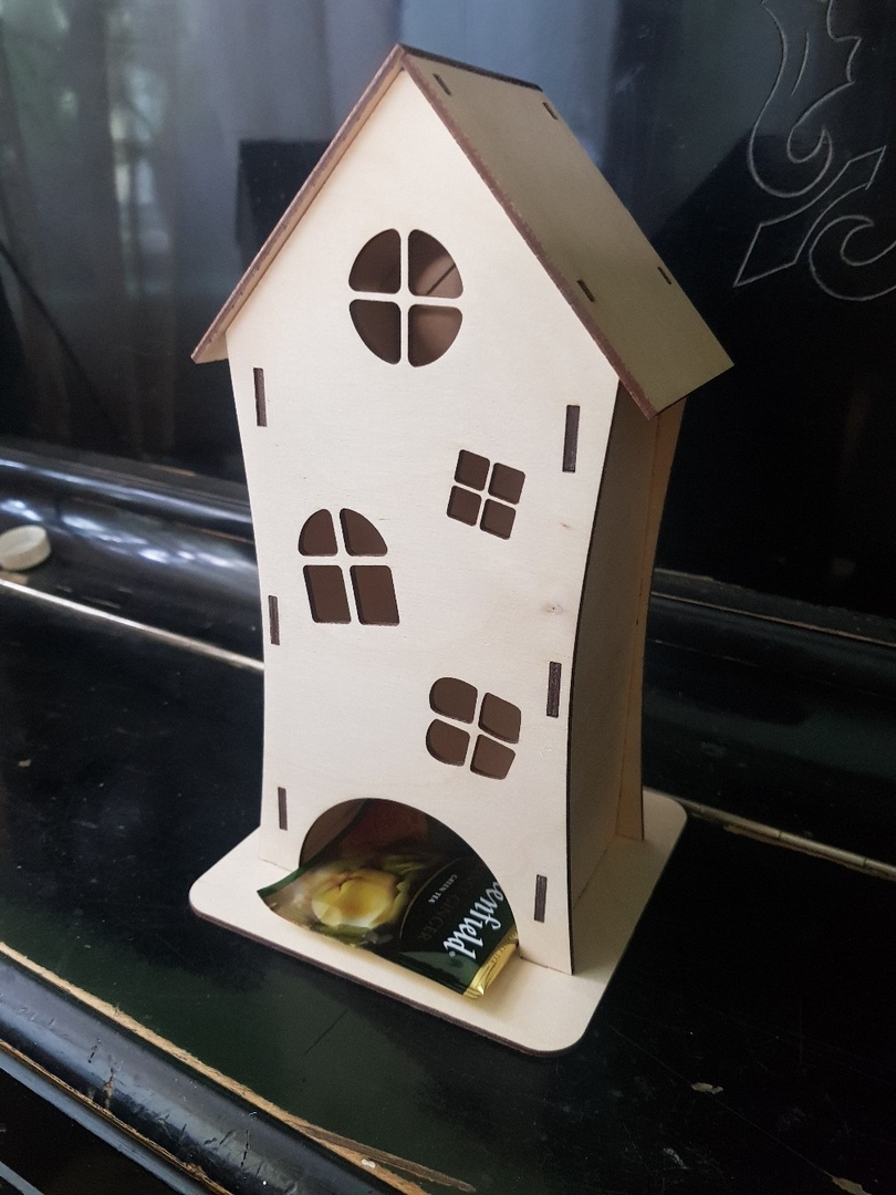 Tea Bag House For Laser Cut Free Vector File