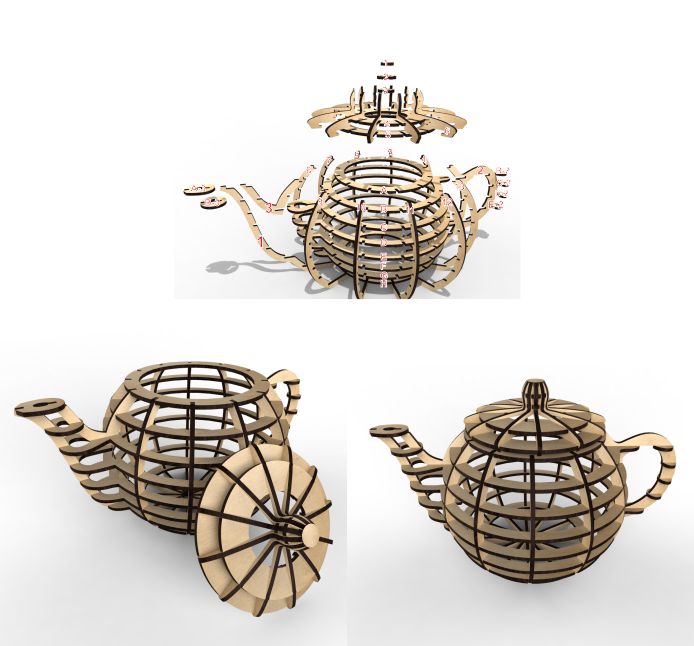 Tea House 3d Maker Layout For Laser Cutting Free DXF File