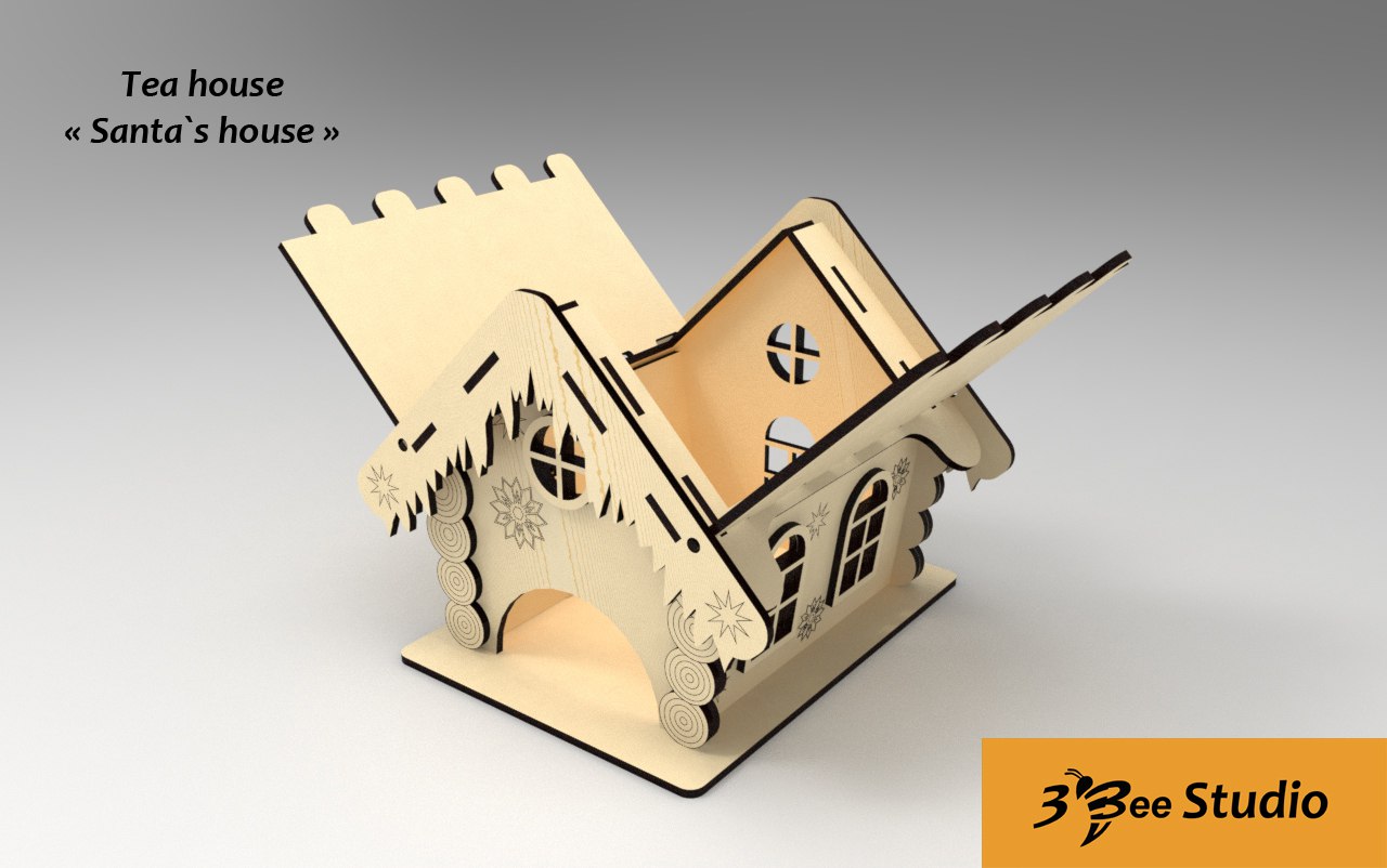Tea House For Laser Cut Free Vector File
