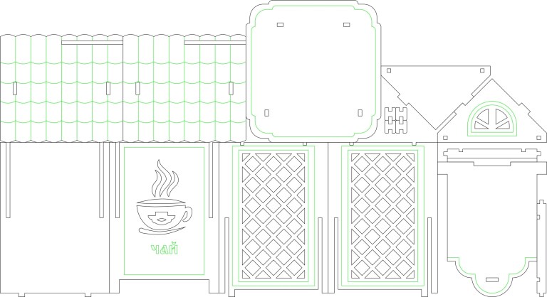 Tea House Layout 3 For Laser Cut Free Vector File