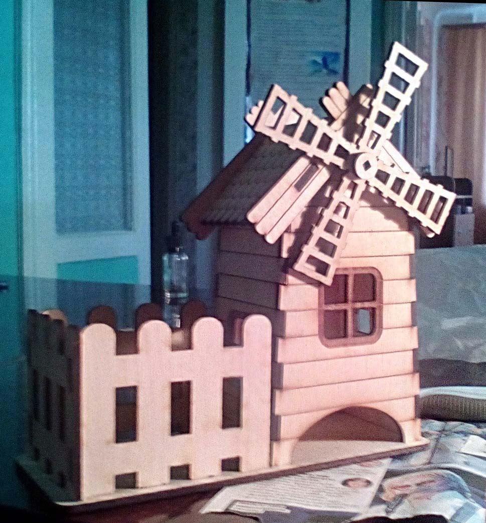Tea House Mill For Laser Cut Free Vector File