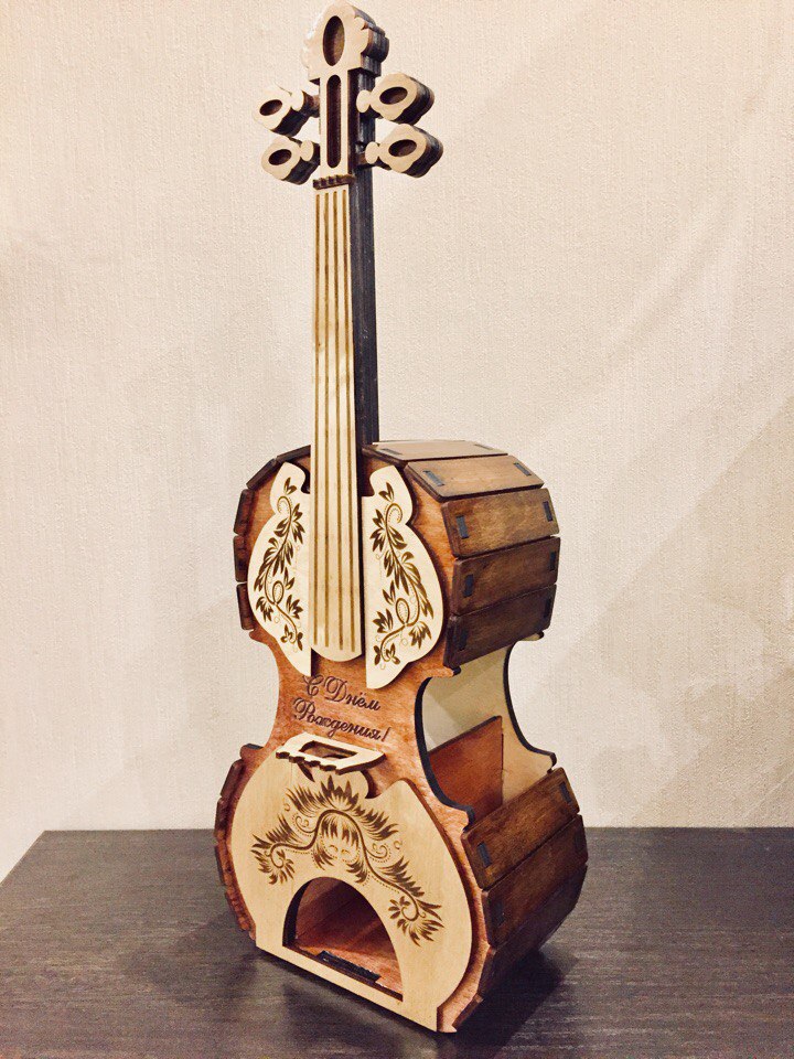 Tea House Violin Stradivari For Laser Cut Free Vector File