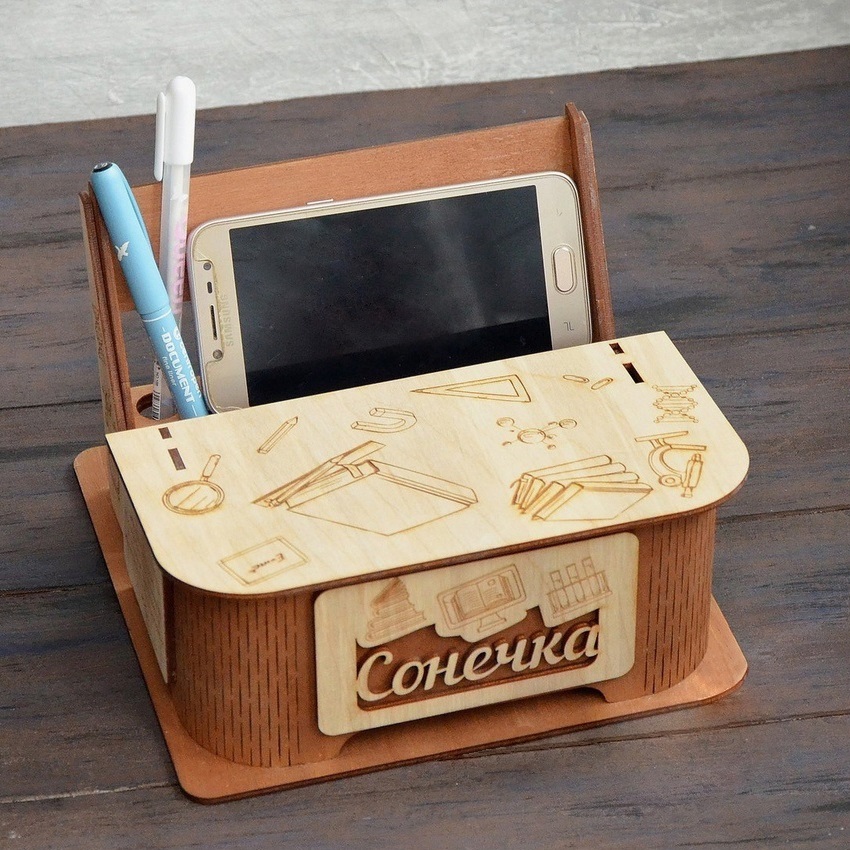 Teachers Students Desk Organizer For Laser Cut Free Vector File