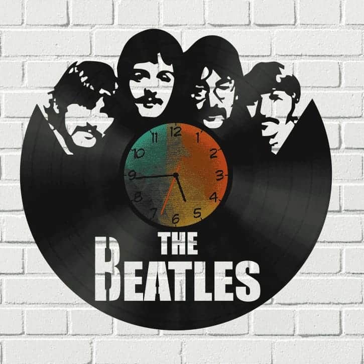 The Beatles Vinyl Record Wall Clock Laser Cut Free Vector File