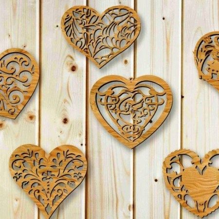 The Heart Shaped Decorative Pattern For Laser Cut Plasma Free DXF File