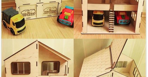 The House And Garage For Two Cars For Laser Cut Free DXF File