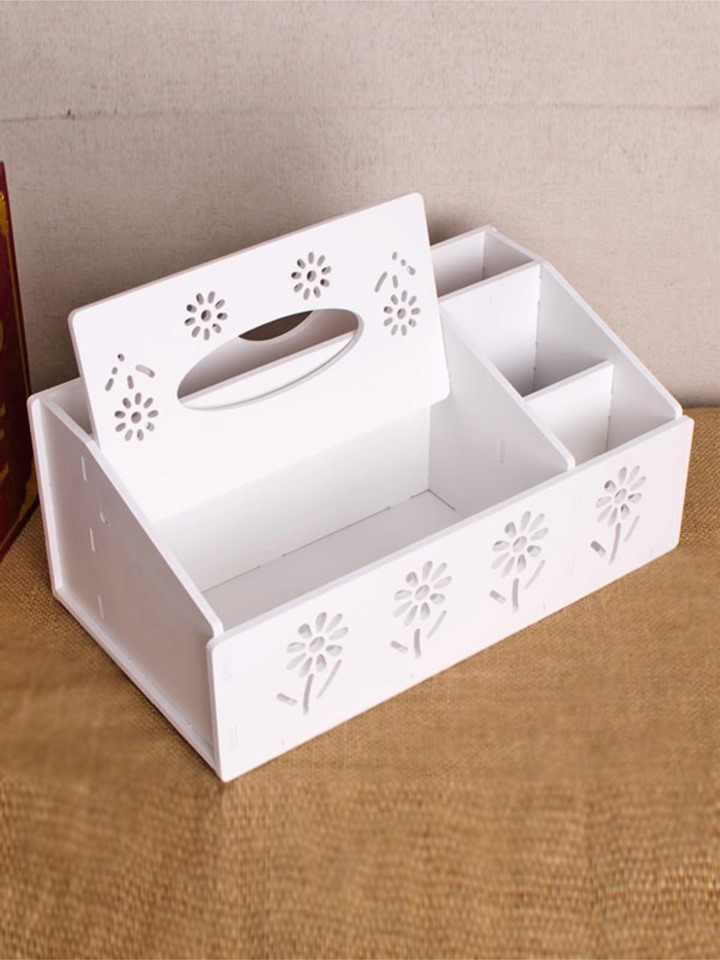 Tissue Box With Organizer For Laser Cut Free Vector File