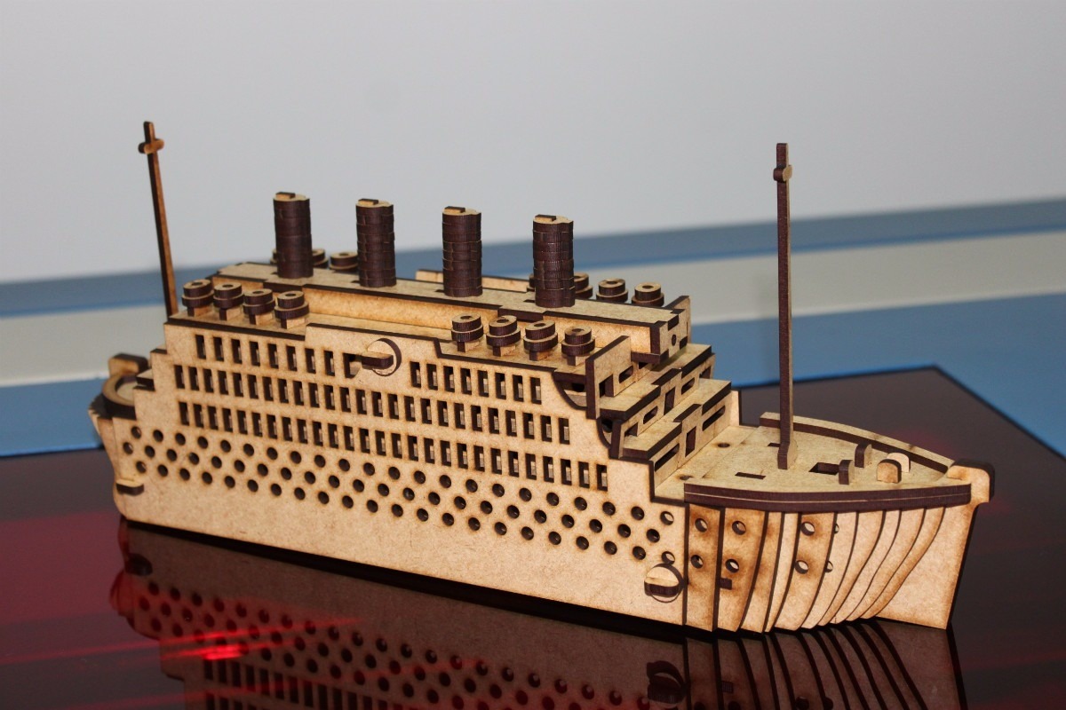 Titanic 3d Puzzle For Laser Cut Free Vector File