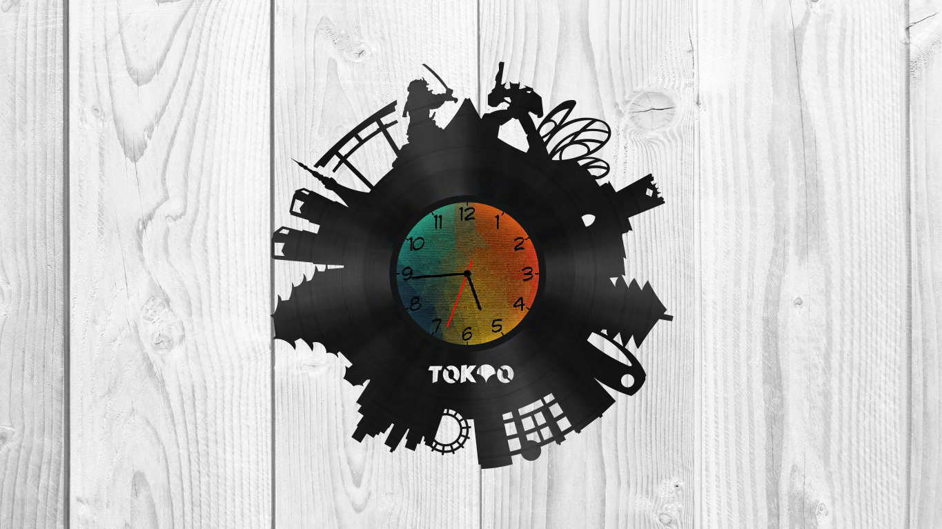 Tokyo Wall Clock Free Vector File