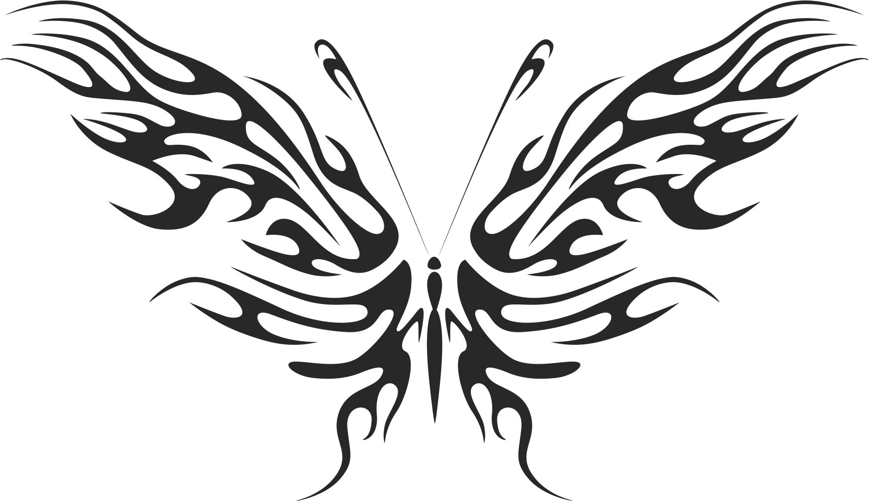 Tribal Butterfly Art 09 Free DXF File