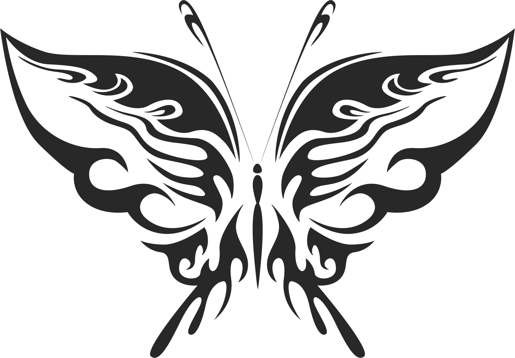 Tribal Butterfly Art 19 Free DXF File