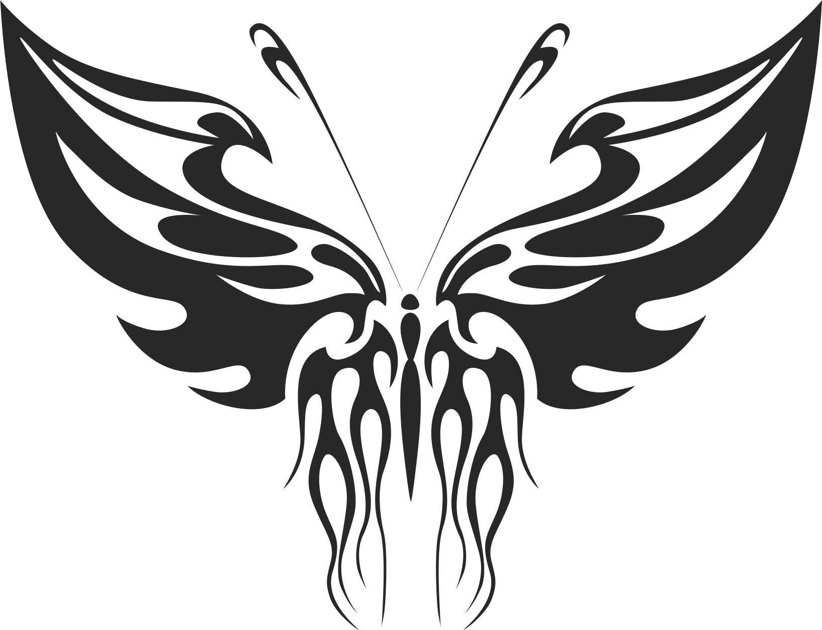 Tribal Butterfly Art 32 Free DXF File