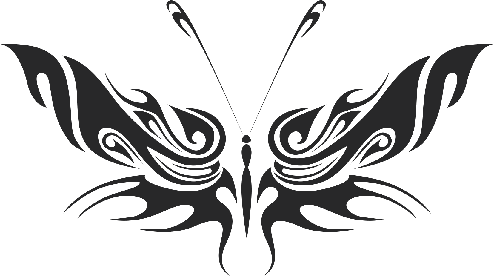 Tribal Butterfly Art 34 Free DXF File
