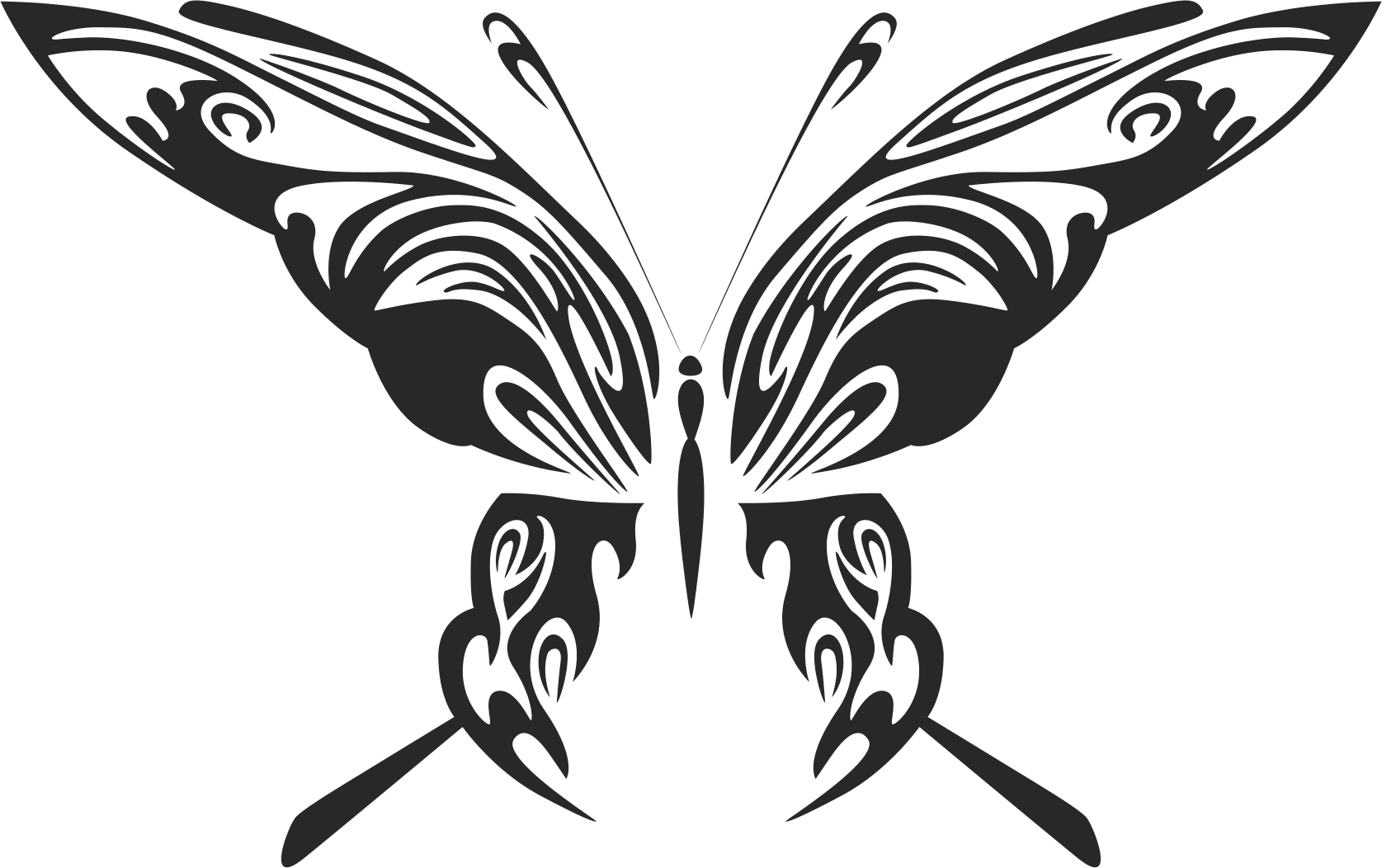Tribal Butterfly Art 48 Free DXF File